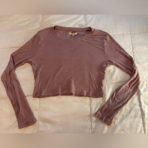 Madewell Fine Ribbed Supercrop Crewneck Long-Sleeve Tee